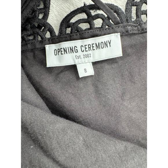 Opening Ceremony Black Lace Eyelet Sleeveless V-neck Dress Knee Length Sheath 8 - Picture 12 of 13